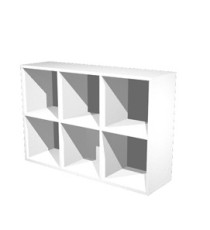 Libreria casellario Rainbow - 6 caselle - 104,1 x 29,2 x 69,8 cm - bianco
