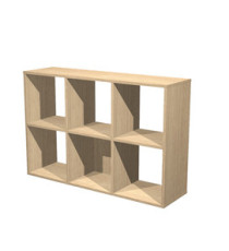 Libreria casellario Rainbow - 6 caselle - 104,1x29,2x69,8 cm - rovere