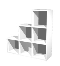 Libreria casellario Rainbow - 6 caselle a scalare - 104,1x29,2x103,9 cm - bianco