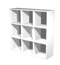 Libreria casellario Rainbow - 9 caselle - 104,1x29,2x103,9 cm - bianco