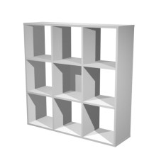 Libreria casellario Rainbow - 9 caselle - 104,1x29,2x103,9 cm - grigio alluminio