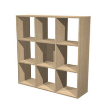 Libreria casellario Rainbow - 9 caselle - 104,1x29,2x103,9 cm - rovere