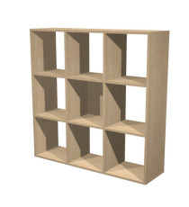 Libreria casellario Rainbow - 9 caselle - 104,1x29,2x103,9 cm - rovere