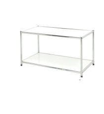 Libreria Easy System - 2 ripiani - acciaio cromato - 80x40x40,5 cm - bianco - Serena Group