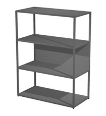 Libreria media a giorno Essence - 90 x 44 x 119 cm - Antracite/antracite