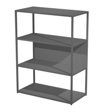 Libreria media a giorno Essence - 90 x 44 x 119 cm - Antracite/antracite