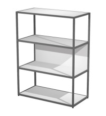 Libreria media a giorno Essence - 90 x 44 x 119 cm - Bianco/antracite