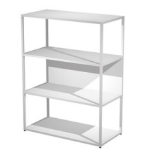 Libreria media a giorno Essence - 90 x 44 x 119 cm - Bianco/bianco