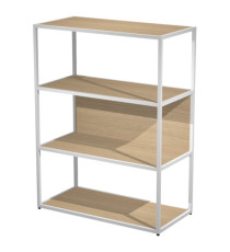 Libreria media a giorno Essence - 90 x 44 x 119 cm - Rovere/bianco