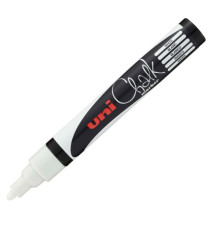 Marcatore a gesso liquido Uni Chalk Marker - punta tonda da 1,80 - 2,50 mm - bianco - Uni Mitsubishi