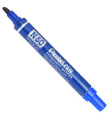Marcatore permanente N60 - punta scalpello - blu - Pentel Marcatore permanente N60 - punta scalpello - blu - Pentel