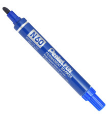 Marcatore permanente N60 - punta scalpello - blu - Pentel Marcatore permanente N60 - punta scalpello - blu - Pentel