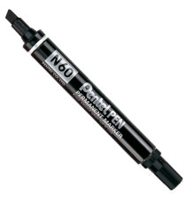 Marcatore permanente N60 - punta scalpello - nero - Pentel Marcatore permanente N60 - punta scalpello - nero - Pentel