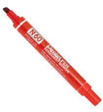 Marcatore permanente N60 - punta scalpello - rosso - Pentel Marcatore permanente N60 - punta scalpello - rosso - Pentel