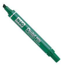 Marcatore permanente N60 - punta scalpello - verde - Pentel Marcatore permanente N60 - punta scalpello - verde - Pentel