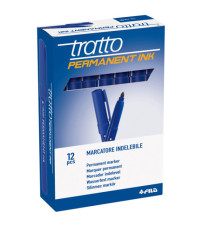 Marcatore Tratto Permanent Ink - punta tonda 2,00mm - blu - Tratto - conf. 12 pezzi Marcatore Tratto Permanent Ink - punta tonda 2,00mm - blu - Tratto - conf. 12 pezzi