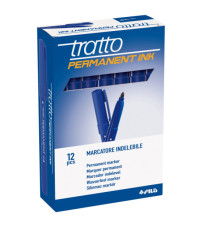 Marcatore Tratto Permanent Ink - punta tonda 2,00mm - blu - Tratto - conf. 12 pezzi Marcatore Tratto Permanent Ink - punta tonda 2,00mm - blu - Tratto - conf. 12 pezzi