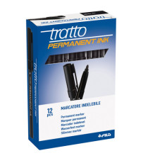 Marcatore Tratto Permanent Ink - punta tonda 2,00mm - nero - Tratto - conf. 12 pezzi Marcatore Tratto Permanent Ink - punta tonda 2,00mm - nero - Tratto - conf. 12 pezzi