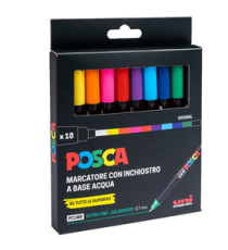 Marcatore Uni Posca PC1M - punta extra fine 0.7 mm - colori assortiti - Uni Mitsubishi - conf. 10 pezzi Marcatore Uni Posca PC1M - punta extra fine 0.7 mm - colori assortiti - Uni Mitsubishi - conf. 10 pezzi