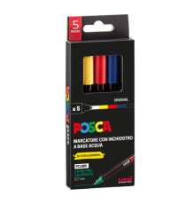 Marcatore Uni Posca PC1M - punta extra fine 0.7 mm - colori assortiti - Uni Mitsubishi - conf. 5 pezzi Marcatore Uni Posca PC1M - punta extra fine 0.7 mm - colori assortiti - Uni Mitsubishi - conf. 5 pezzi