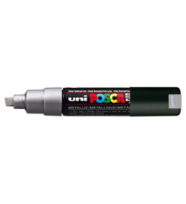 Marcatore Uni Posca PC8K  - punta a scalpello 8mm - argento - Uni Mitsubishi Marcatore Uni Posca PC8K  - punta a scalpello 8mm - argento - Uni Mitsubishi