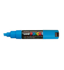 Marcatore Uni Posca PC8K  - punta a scalpello 8mm - azzurro - Uni Mitsubishi Marcatore Uni Posca PC8K  - punta a scalpello 8mm - azzurro - Uni Mitsubishi