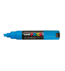 Marcatore Uni Posca PC8K  - punta a scalpello 8mm - azzurro - Uni Mitsubishi Marcatore Uni Posca PC8K  - punta a scalpello 8mm - azzurro - Uni Mitsubishi