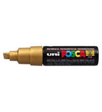 Marcatore Uni Posca PC8K  - punta a scalpello 8mm - oro - Uni Mitsubishi Marcatore Uni Posca PC8K  - punta a scalpello 8mm - oro - Uni Mitsubishi