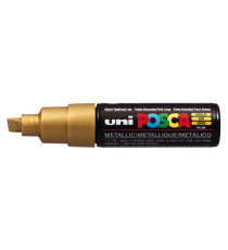 Marcatore Uni Posca PC8K  - punta a scalpello 8mm - oro - Uni Mitsubishi Marcatore Uni Posca PC8K  - punta a scalpello 8mm - oro - Uni Mitsubishi