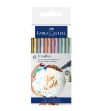 Marcatori - colori assoriti metallics - Faber-Castell - conf. 6 pezzi