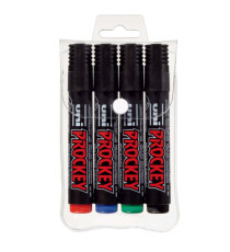 Marcatori Uni Prockey M126  - punta a scalpello 1,00 - 5,70 mm - colori assortiti - Uni Mitsubishi - astuccio 4 pezzi Marcatori Uni Prockey M126  - punta a scalpello 1,00 - 5,70 mm - colori assortiti - Uni Mitsubishi - astuccio 4 pezzi