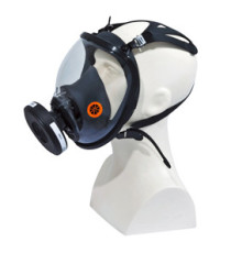 Maschera completa M9300 Strap Galaxy - policarbonato/silicone - nero/arancio - Deltaplus Maschera completa M9300 Strap Galaxy - policarbonato/silicone - nero/arancio - Deltaplus