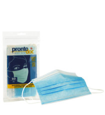 Mascherina chirurgica monouso - tipo IIR - 3 veli - celeste - ProntoDoc - conf. 10 pezzi