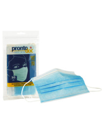 Mascherina chirurgica monouso - tipo IIR - 3 veli - celeste - ProntoDoc - conf. 10 pezzi