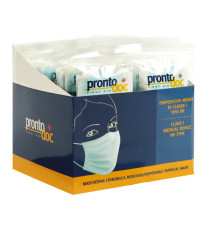 Mascherina chirurgica monouso - tipo IIR - 3 veli - celeste - ProntoDoc - conf. 10 pezzi
