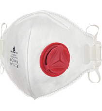 Mascherina filtrante FFP3 - con valvola - pieghevole verticalmente - monouso - Deltaplus - conf. 10 pezzi (imbustate sin Mascherina filtrante FFP3 - con valvola - pieghevole verticalmente - monouso - Deltaplus - conf. 10 pezzi (imbustate sin