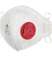 Mascherina filtrante FFP3 - con valvola - pieghevole verticalmente - monouso - Deltaplus - conf. 10 pezzi (imbustate sin Mascherina filtrante FFP3 - con valvola - pieghevole verticalmente - monouso - Deltaplus - conf. 10 pezzi (imbustate sin