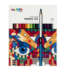 Matita colorata Color Pencil 4.0 - mina 4 mm - colori assortiti - Carioca Plus - conf. 18 pezzi