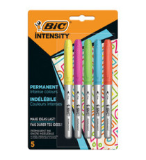 Marcatore Intensity Rainbow - indelebile - punta tonda - colori assortiti - Bic - conf. 5 pezzi Marcatore Intensity Rainbow - indelebile - punta tonda - colori assortiti - Bic - conf. 5 pezzi