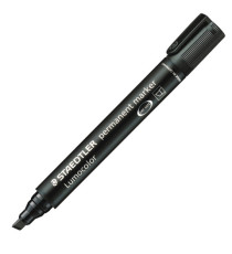 Marcatore Lumocolor Permanent 350 - punta a scalpello - tratto 2 - 5 mm - nero - Staedtler Marcatore Lumocolor Permanent 350 - punta a scalpello - tratto 2 - 5 mm - nero - Staedtler