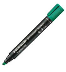Marcatore Lumocolor Permanent 350 - punta a scalpello - tratto da 2 - 5 mm - verde - Staedtler Marcatore Lumocolor Permanent 350 - punta a scalpello - tratto da 2 - 5 mm - verde - Staedtler