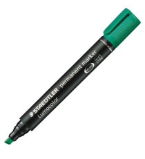 Marcatore Lumocolor Permanent 350 - punta a scalpello - tratto da 2 - 5 mm - verde - Staedtler Marcatore Lumocolor Permanent 350 - punta a scalpello - tratto da 2 - 5 mm - verde - Staedtler