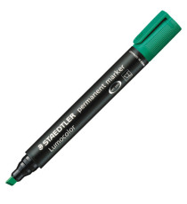 Marcatore Lumocolor Permanent 350 - punta a scalpello - tratto da 2 - 5 mm - verde - Staedtler Marcatore Lumocolor Permanent 350 - punta a scalpello - tratto da 2 - 5 mm - verde - Staedtler
