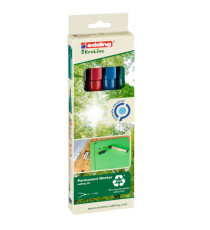 Marcatore permanente 25 Ecoline - punta tonda 1.0 mm - colori assortiti - Edding - conf. 4 pezzi Marcatore permanente 25 Ecoline - punta tonda 1.0 mm - colori assortiti - Edding - conf. 4 pezzi