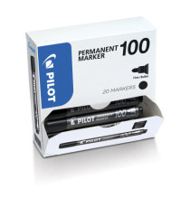Marcatore Permanente Markers 100 - punta tonda 4,5 mm - nero - Pilot - conf. 15 + 5 pezzi