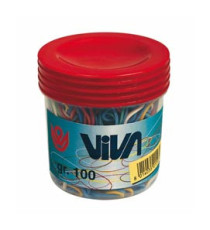 Elastici ad anello - misure e colori assortiti - barattolo 100 gr - gomma - Viva Elastici ad anello - misure e colori assortiti - barattolo 100 gr - gomma - Viva