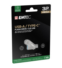Emtec - Memoria Dual USB3.2 to Type-C - 32GB - ECMMD32GD283 Emtec - Memoria Dual USB3.2 to Type-C - 32GB - ECMMD32GD283
