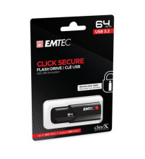 Emtec - Memoria USB B120 Click&Secure - ECMMD64GB123 - 64 GB Emtec - Memoria USB B120 Click&Secure - ECMMD64GB123 - 64 GB