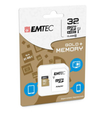 Emtec - Micro SDHC Class 10 Gold + con Adattatore - ECMSDM32GHC10GP - 32GB Emtec - Micro SDHC Class 10 Gold + con Adattatore - ECMSDM32GHC10GP - 32GB
