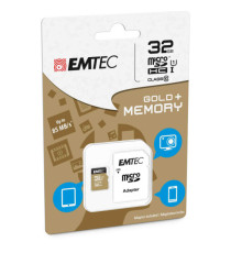 Emtec - Micro SDHC Class 10 Gold + con Adattatore - ECMSDM32GHC10GP - 32GB Emtec - Micro SDHC Class 10 Gold + con Adattatore - ECMSDM32GHC10GP - 32GB